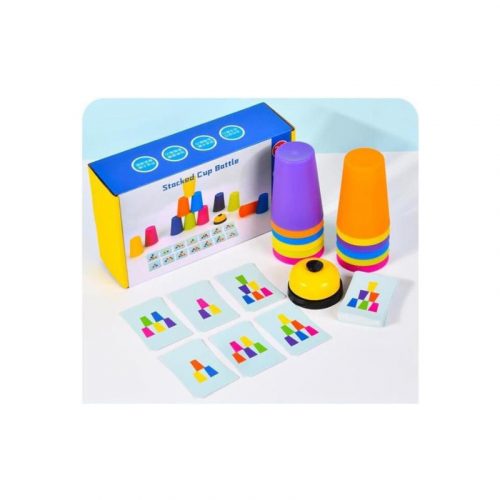 Montessori Toys Stack Cup játék kártyával 