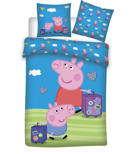 Peppa malac Travel gyerek ágyneműhuzat 100×135cm, 40×60 cm