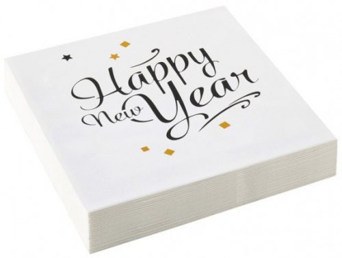 Happy New Year Golden Wishes szalvéta 20 db-os 33x33 cm