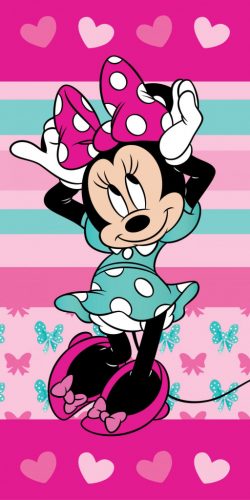 Disney Minnie Hearts fürdőlepedő, strand törölköző 70x140cm