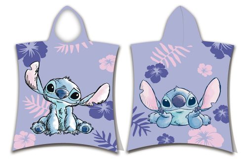 Disney Lilo és Stitch, A csillagkutya Purple strand törölköző poncsó 50x115 cm