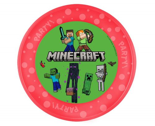 Minecraft micro prémium műanyag lapostányér 21 cm