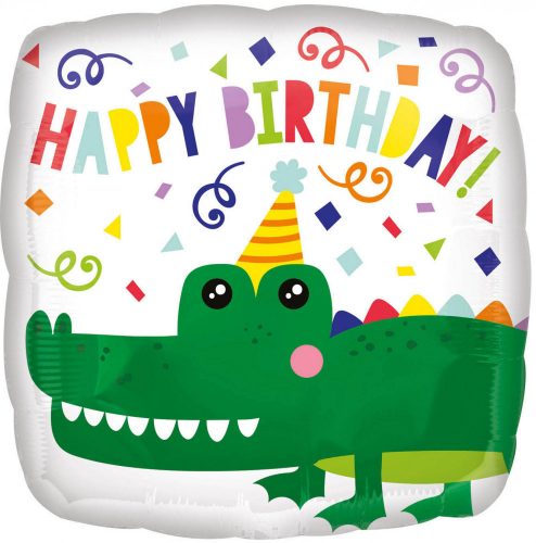 Happy Birthday Gator fólia lufi 43 cm