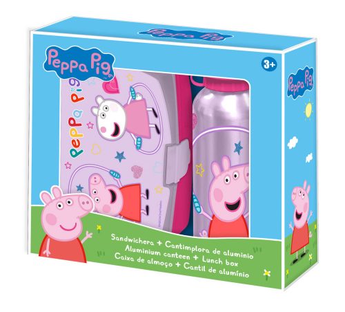 Peppa malac Jump Rope szendvicsdoboz + alumínium kulacs szett