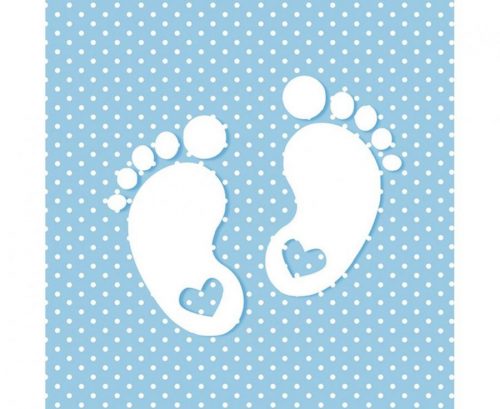 Baba Little Feet Blue szalvéta 20 db-os 33x33 cm