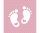 Baba Little Feet Pink szalvéta 20 db-os 33x33 cm