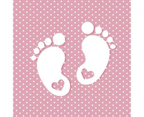 Baba Little Feet Pink szalvéta 20 db-os 33x33 cm