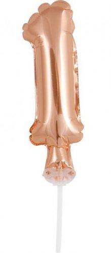 Rose Gold 1-es szám fólia lufi tortára 13 cm