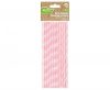 Rózsaszín Light Pink Polka Dots papír szívószál 24 db-os