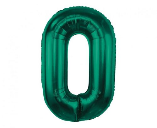 Zöld B&C Bottle Green 0-ás szám fólia lufi 85 cm