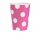 Magenta Polka Dots papír pohár 6 db-os 270 ml