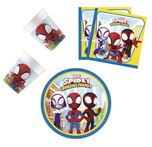 Pókember Spidey party szett 36 db-os 23 cm-es tányérral