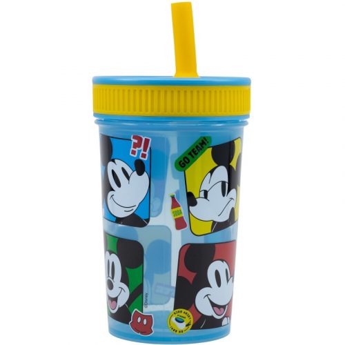 Disney Mickey Fun-Tastic szilikon szívószálas pohár 420 ml