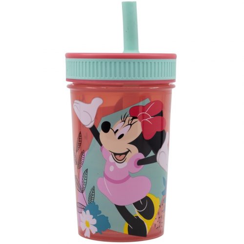 Disney Minnie Being More szilikon szívószálas pohár 420 ml